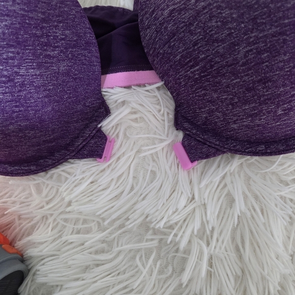 Victoria's Secret Bra Semi Demi Racerback Front Closure Underwire Purple Sz 34D - Picture 5 of 6